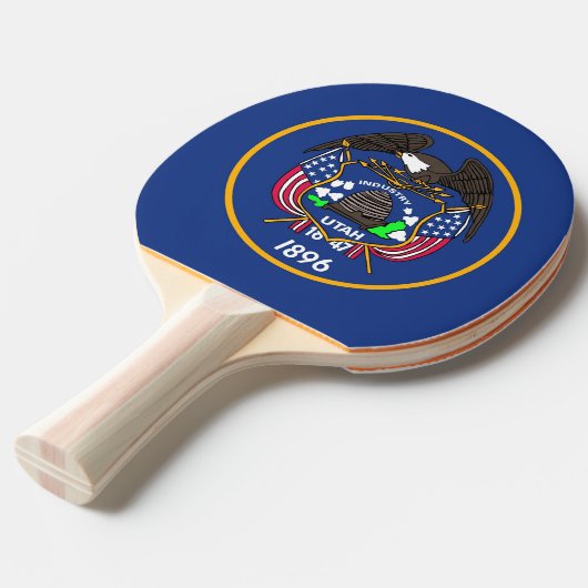 Ping Pong Paddle mit Flag Utah, USA Tischtennis Schläger (Vorderseite)