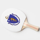 Ping Pong Paddle mit Flag von Massachusetts, USA Tischtennis Schläger (Seitenansicht)