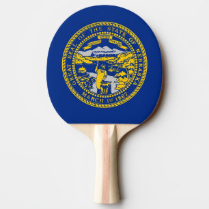 Ping Pong Paddle mit Flag von Nebraska, USA Tischtennis Schläger