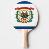 Ping Pong Paddle mit Flag West Virginia, USA Tischtennis Schläger (Vorderseite)