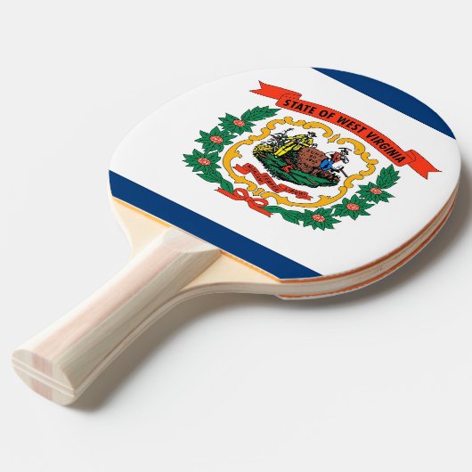 Ping Pong Paddle mit Flag West Virginia, USA Tischtennis Schläger (Vorderseite)