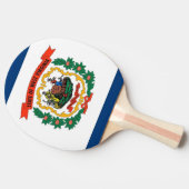 Ping Pong Paddle mit Flag West Virginia, USA Tischtennis Schläger (Seitenansicht)