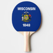 Ping Pong Paddle mit Flag Wisconsin, USA Tischtennis Schläger (Vorderseite)