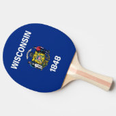 Ping Pong Paddle mit Flag Wisconsin, USA Tischtennis Schläger (Seitenansicht)