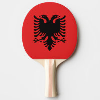 Ping Pong Paddle mit Flagge Albaniens