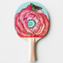 PING PONG PADDLE ORANGE POPPY AND BUTTERFLY TISCHTENNIS SCHLÄGER