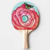 PING PONG PADDLE ORANGE POPPY AND BUTTERFLY TISCHTENNIS SCHLÄGER (Vorderseite)