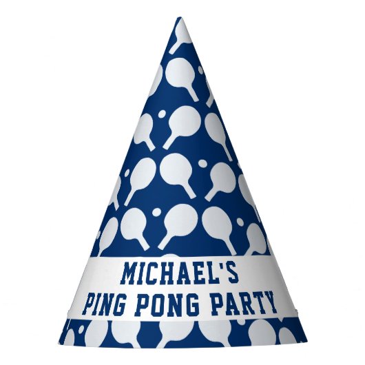 Ping Pong Paddle Pattern Party Hat Partyhütchen (Vorderseite)