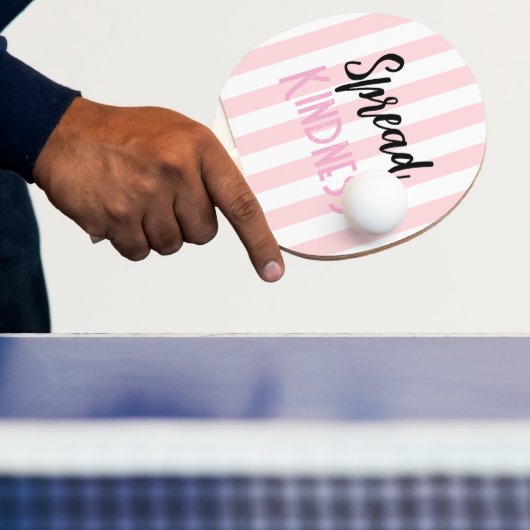 Ping Pong Paddle Pink & White Stripe Kindness Tischtennis Schläger (InSitu)
