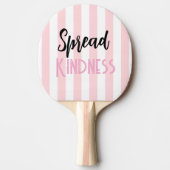 Ping Pong Paddle Pink & White Stripe Kindness Tischtennis Schläger (Vorderseite)