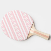 Ping Pong Paddle Pink & White Stripe Square Tischtennis Schläger (Seitenansicht)