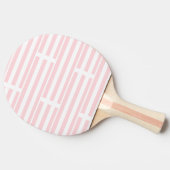 Ping Pong Paddle Pink & White Stripe Tischtennis Schläger (Seitenansicht)
