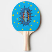 Ping Pong Paddle - Pop Art Wham Blue Orange Tischtennis Schläger (Vorderseite)