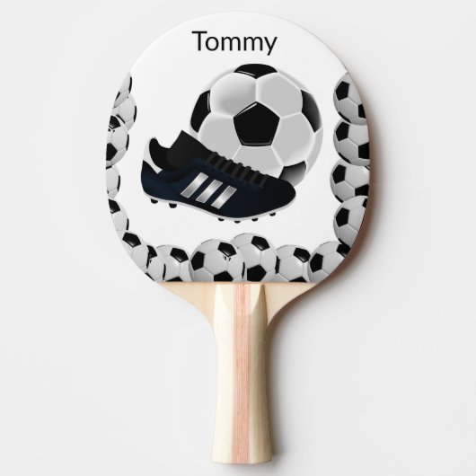Ping Pong Paddle Schwarz-weiß Soccer Sports Tischtennis Schläger (Vorderseite)