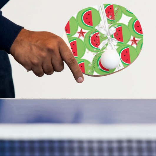 Ping Pong Paddle Watermelon White Ribbon Tischtennis Schläger (InSitu)