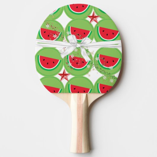 Ping Pong Paddle Watermelon White Ribbon Tischtennis Schläger (Vorderseite)