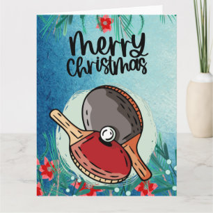 Ping Pong Paddle Weihnachtsgrüßen Karte