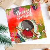 Ping Pong Paddle Weihnachtsgrüßen Karte