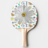 Ping Pong Paddle White Daisy Blume Tischtennis Schläger (Vorderseite)