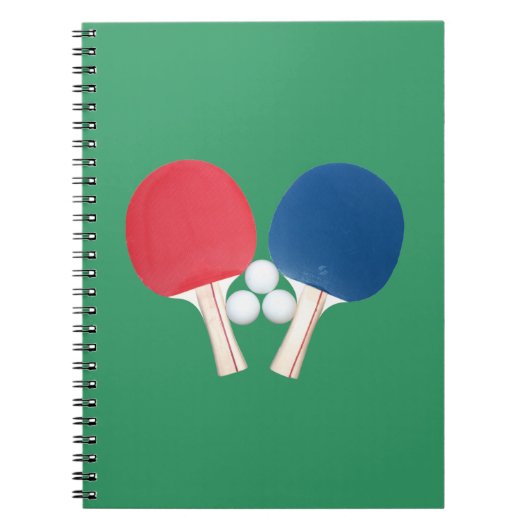 Ping Pong Paddles und Balls Notebook Notizblock (Vorderseite)