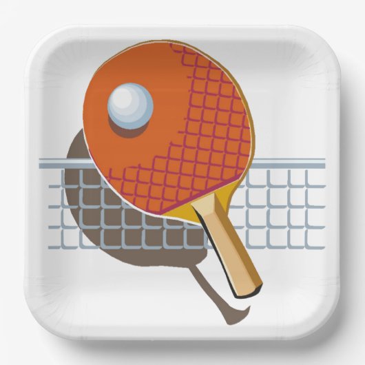 Ping Pong Papier Teller, Tischtennis Party Teller (Vorderseite)