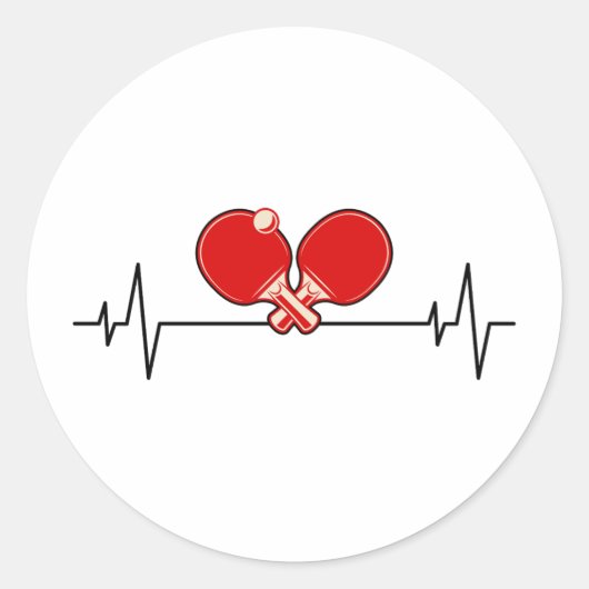 Ping Pong Player Tischtennis Trainer Herzschlag Runder Aufkleber (Vorderseite)