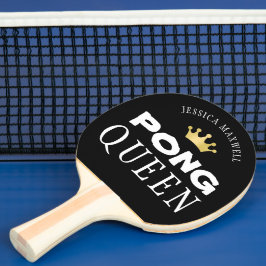 PING PONG QUEEN Name Editable Black 2-seitig Tischtennis Schläger
