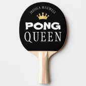 PING PONG QUEEN Name Editable Black 2-seitig Tischtennis Schläger (Vorderseite)
