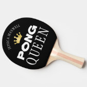PING PONG QUEEN Name Editable Black 2-seitig Tischtennis Schläger (Seitenansicht)