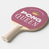 PING PONG QUEEN Name Editable Rose Gold 2-seitig Tischtennis Schläger (Vorderseite)