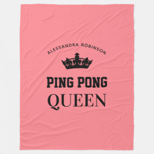 Ping Pong Queen Name personalisiert Fleecedecke