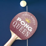 PING PONG QUEEN Personalisierte Rose Gold Glitzer Tischtennis Schläger<br><div class="desc">Kronen Sie die Königin des Tischtennis mit einem personalisierten PONG QUEEN Paddel in Rose Gold Glitzer. Kontaktieren Sie den Designer über den Zazzle Chat oder makeitaboutyoustore@gmail.com ,  wenn Sie dieses Design modifizieren möchten.</div>