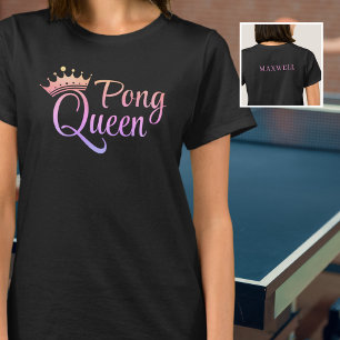 Ping Pong Queen Pink Lila Name T - Shirt