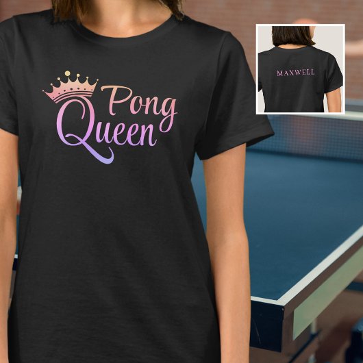 Ping Pong Queen Pink Lila Name T - Shirt