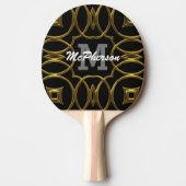 Ping Pong Royal Pattern mit Monogramm und Name Tischtennis Schläger (Vorderseite)