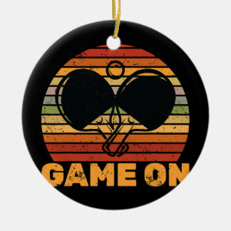 Ping Pong Spiel auf Tischtennis Varsity Player Keramik Ornament