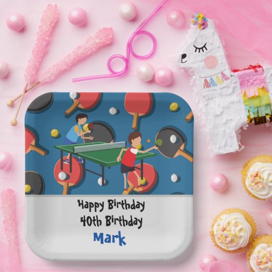 Ping pong Table Tennis Birthday Pappteller (Party)