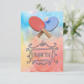 Ping Pong Thema Danke Karte (Stehend Vorderseite)