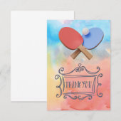 Ping Pong Thema Danke Karte (Vorne/Hinten)