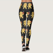 Ping Pong Tischtennis auf schwarz für weibliche Sp Leggings (Rückseite)