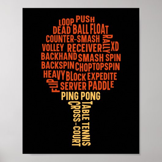 Ping Pong Tischtennis Backhand Rückspin Block Poster (Vorne)