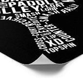 Ping Pong Tischtennis Backhand Rückspin Block Poster (Ecke)