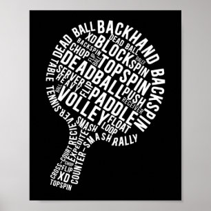 Ping Pong Tischtennis Backhand Rückspin Block Poster