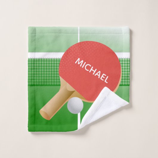 Ping Pong Tischtennis Design Badetuch Set (Waschlappen)