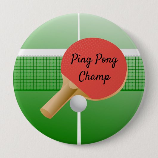 Ping Pong Tischtennis Design Button (Vorderseite)