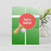 Ping Pong Tischtennis Design Einladung (Stehend Vorderseite)