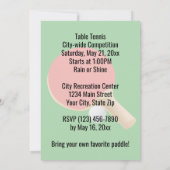 Ping Pong Tischtennis Design Einladung (Rückseite)