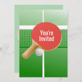 Ping Pong Tischtennis Design Einladung (Vorne/Hinten)