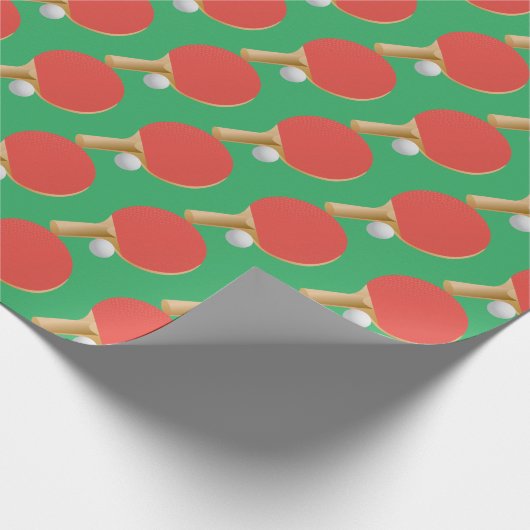 Ping Pong Tischtennis Design Geschenkpapier (Ecke)