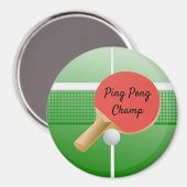 Ping Pong Tischtennis Design Magnet (Vorderseite/Rückseite)